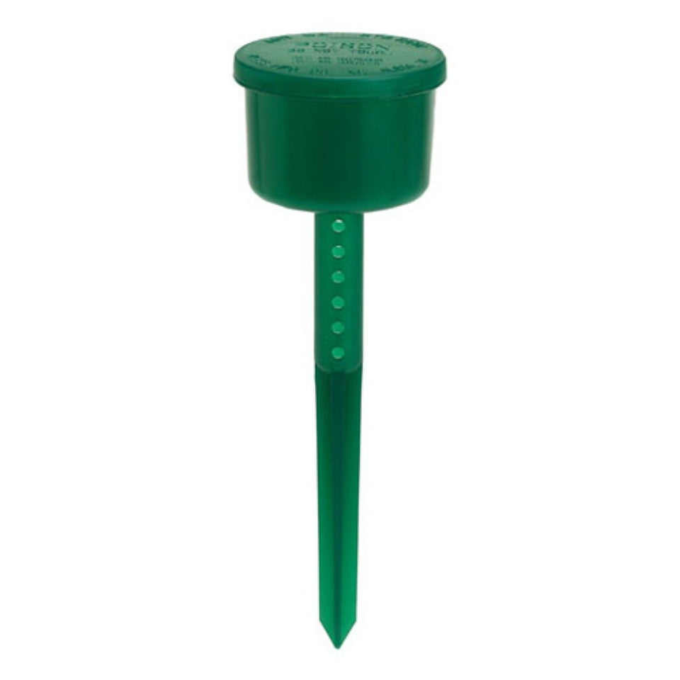 Kness Green Ants-No-More bait station in yard protects bait from rain for longer use