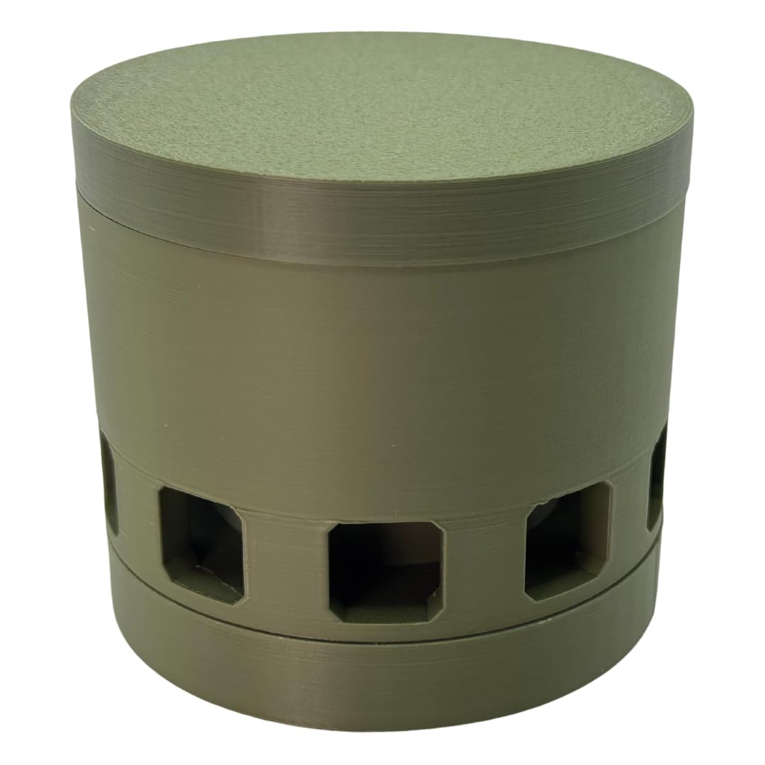 KnickKnack Aquatics Snail Trap blends with moss color for planted tanks.