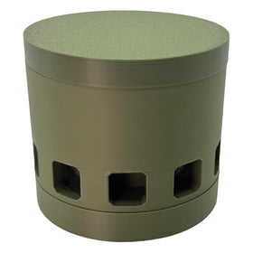 KnickKnack Aquatics Snail Trap blends with moss color for planted tanks.