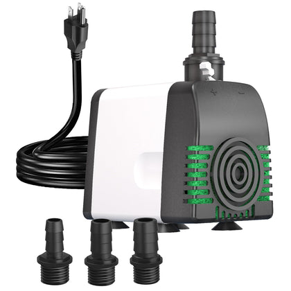 Knifel 540GPH pump front view highlighting compact submersible design for fountains.