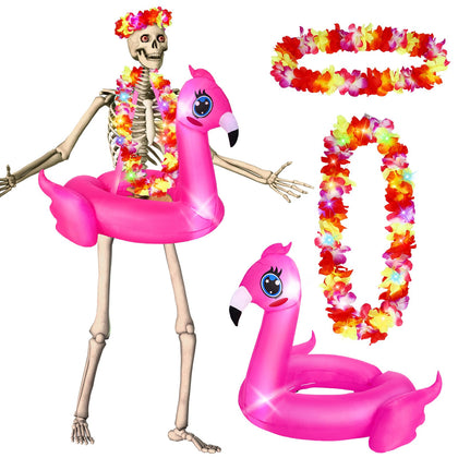 Knitgrip flamingo ring with light for festive pool decor