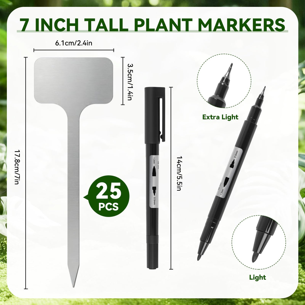 KNLLFolan garden marker in stainless steel ensures weatherproof labeling for pots.