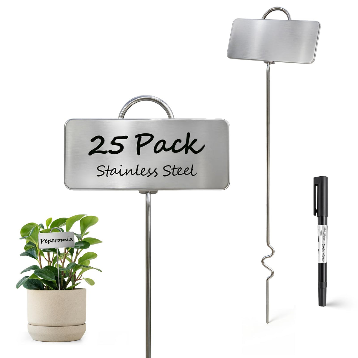KNLLFolan metal plant labels 25-pack for durable outdoor garden marking
