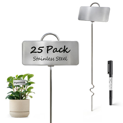 KNLLFolan metal plant labels 25-pack for durable outdoor garden marking