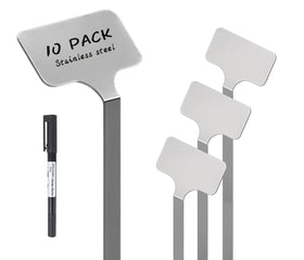 KNLLFolan stainless steel plant labels set of 10 for durable garden tagging.