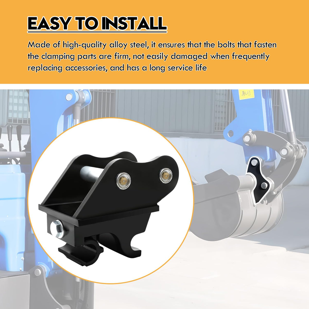 Knmuoep quick hitch with auger attachment for efficient drilling tasks.