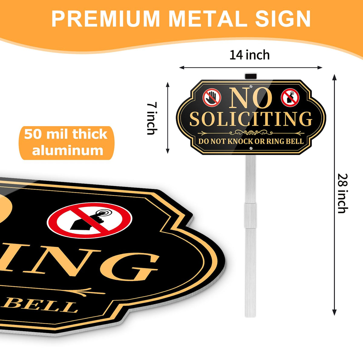 Koalaat aluminum stake extended for stable, weatherproof yard display.