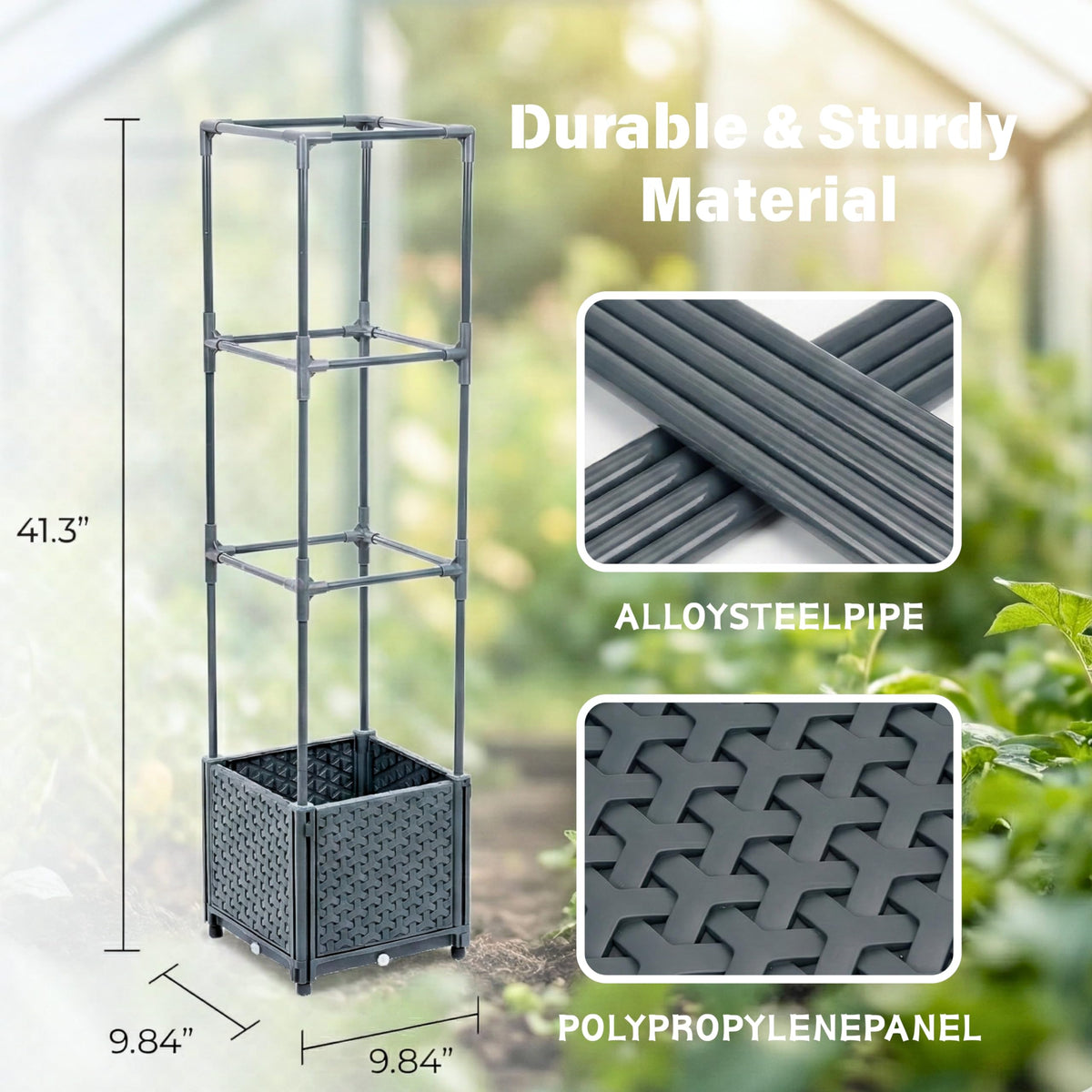 KOBAZ 31-65-inch tall trellis provides sturdy vertical support for climbers