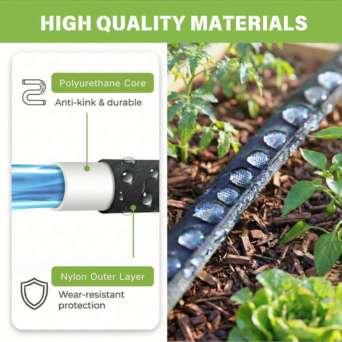 KOBAZ flat design makes hose easy to roll and store