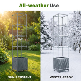 KOBAZ four-sided support keeps tall plants upright and stable.