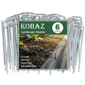 KOBAZ garden landscape staples 6in 50-pack securing weed barrier for a tidy yard