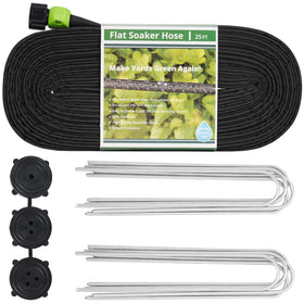 KOBAZ Garden Soaker Hose 25ft showing even water distribution for uniform irrigation
