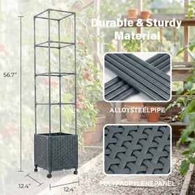 KOBAZ four-wheeled planter easily moves to optimize sun and water.