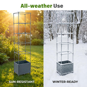 KOBAZ planter with lockable wheels, easy to move for sun exposure.