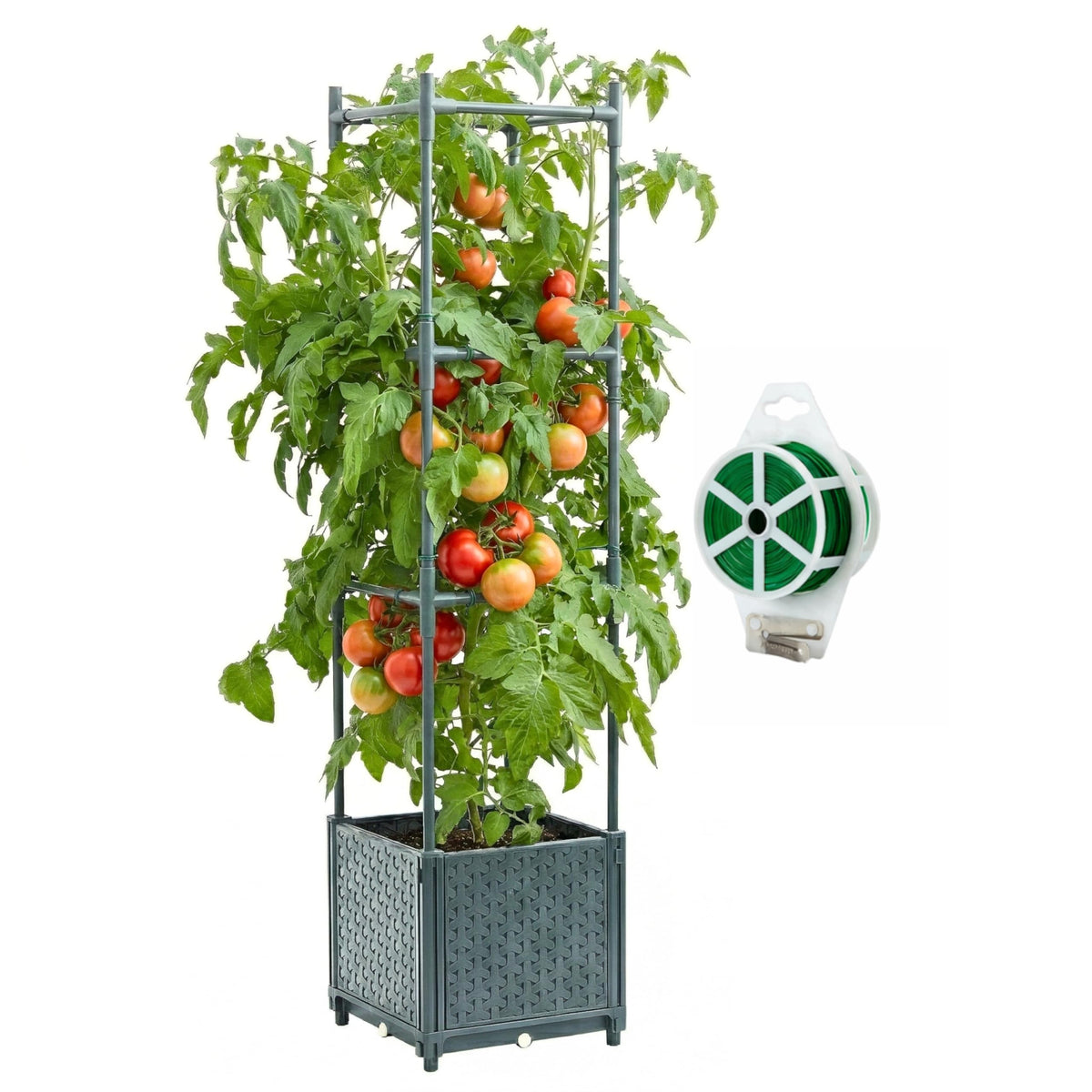 KOBAZ raised garden bed with tomato planter box and trellis for easier outdoor gardening