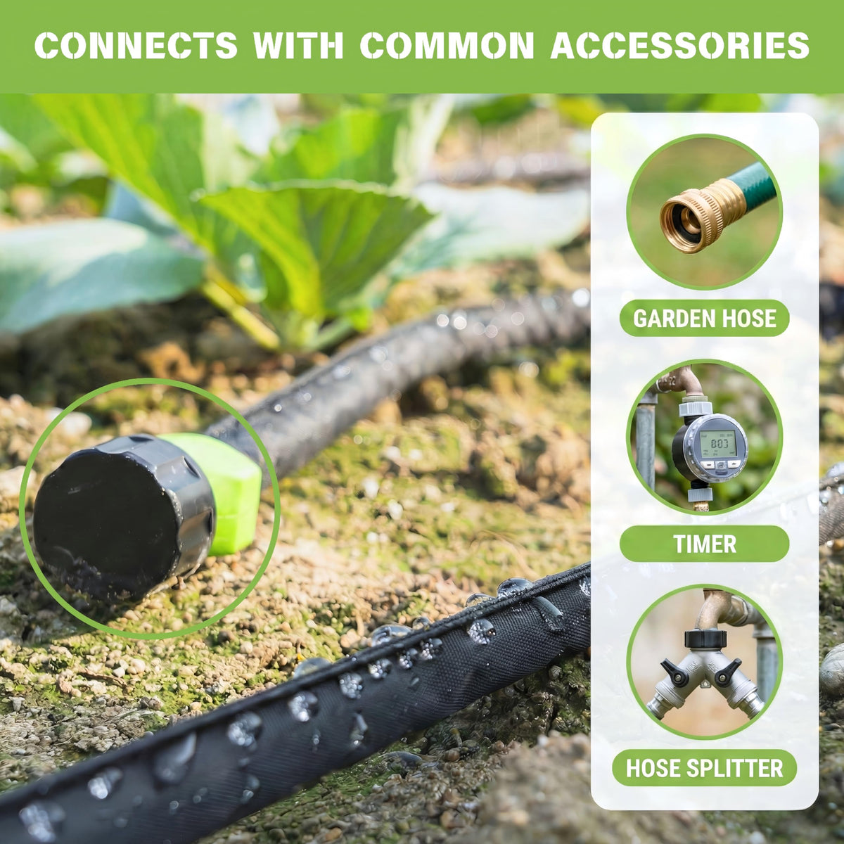 KOBAZ removable end cap enables linkable, multi-zone watering