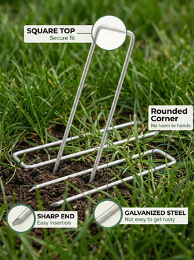 KOBAZ galvanized stakes endure wet and dry conditions for repeated seasonal projects