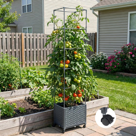 KOBAZ sturdy metal trellis close-up, strong support for vines.