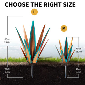KODIBO agave plants hand-painted metal statue ideal for durable garden décor
