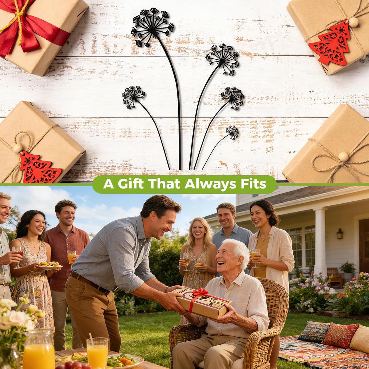 KODIBO dandelion stake makes a gift-ready garden accent