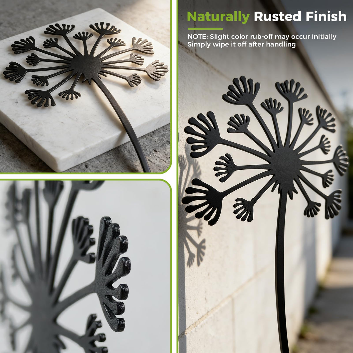 KODIBO dandelion stake matte finish resists weathering