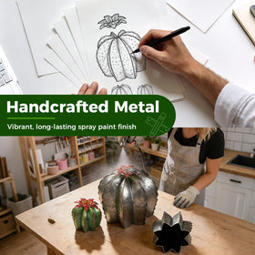 KODIBO metal cactus yard art weather-resistant finish withstands sun and rain
