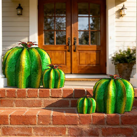 KODIBO metal cactus yard art flower-tops create a playful focal point