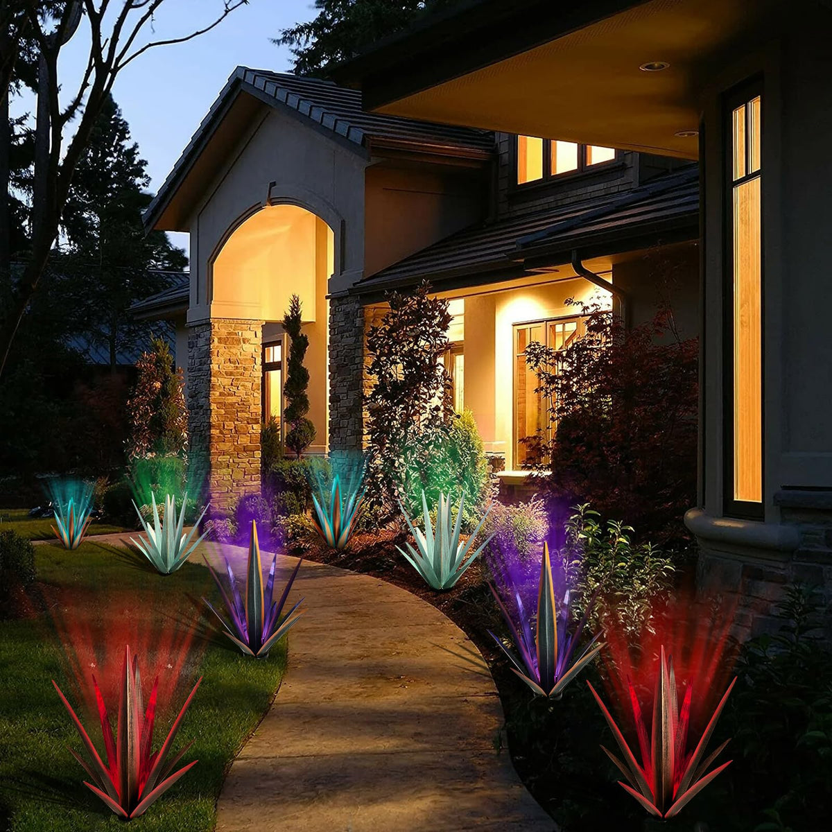 KODIBO tequila agave sculpture with solar light option for night ambiance