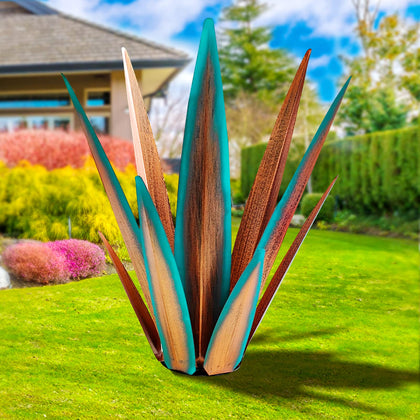 KODIBO large tequila rustic blue sculpture for outdoor display adds rustic charm