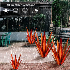 KODIBO red yard stake sculpture adds color to the garden