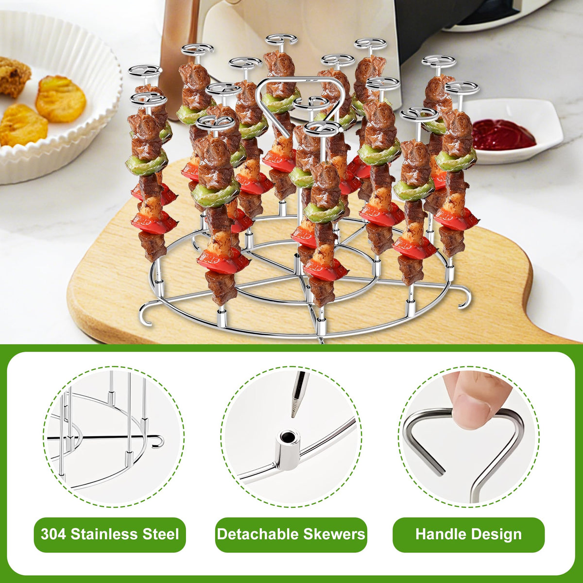 Kofebe 15 kabob skewers in durable 304 stainless steel