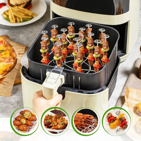 Kofebe air fryer skewers rack detachable handle enables quick food access