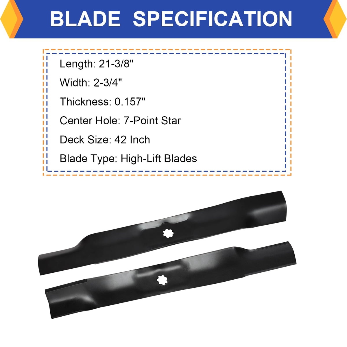KOFINAM 42-inch deck blades for compatible mowers