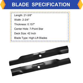 KOFINAM 42-inch deck blades for compatible mowers