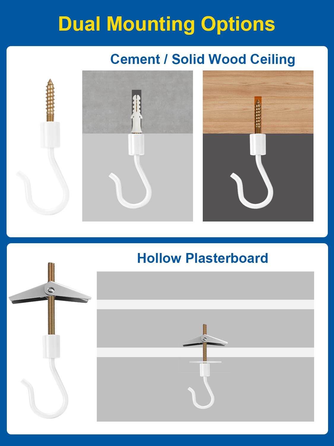 Kofuyni indoor-outdoor use ceiling hooks resist rust for lasting decoration.