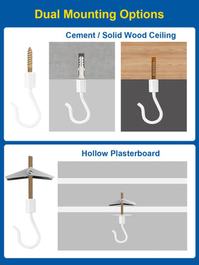 Kofuyni indoor-outdoor use ceiling hooks resist rust for lasting decoration.