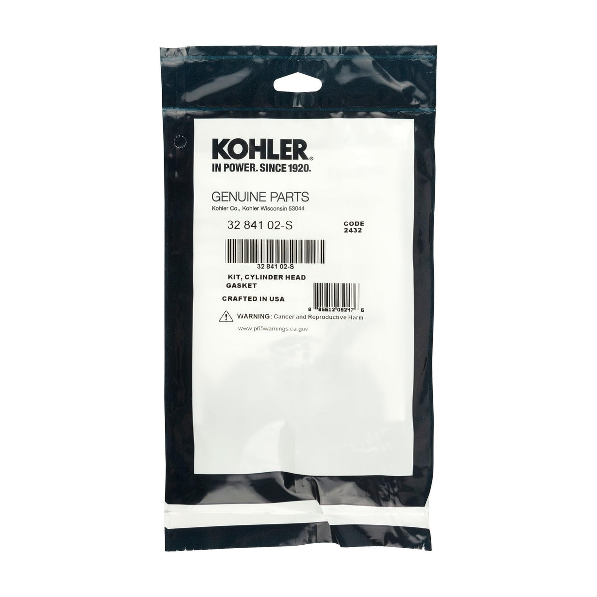 Kohler 32-841-02-S replacement parts layout with OEM labeling