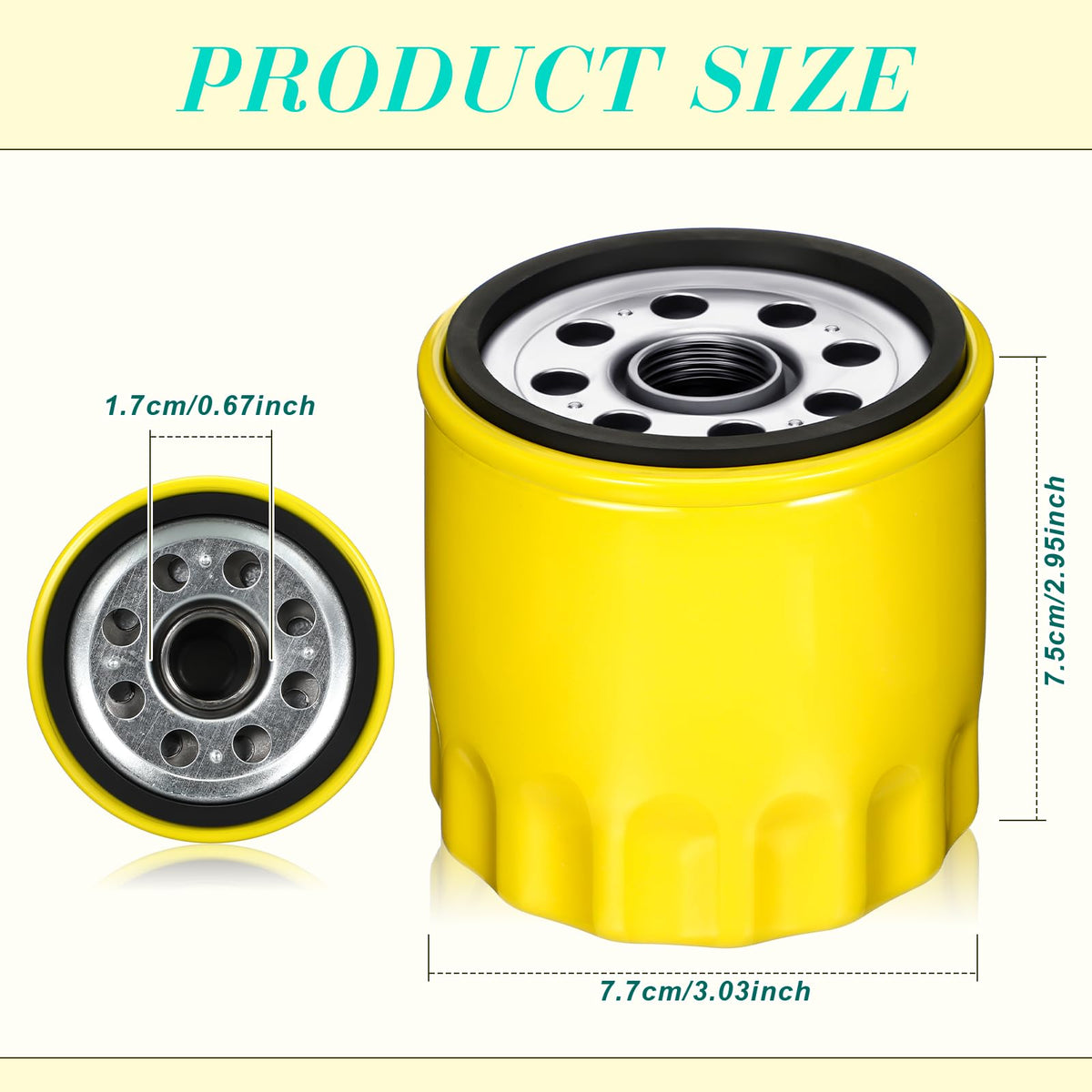 Kohler 52-050-02-S compatible Therwen oil filter for precise fit.