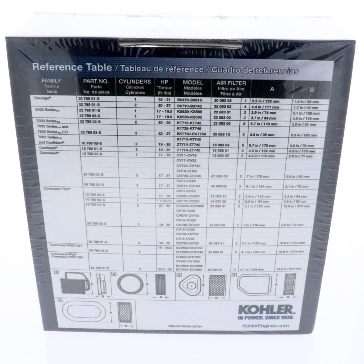 Kohler engine maintenance kit oil filter and spark plugs image for reliable performance
