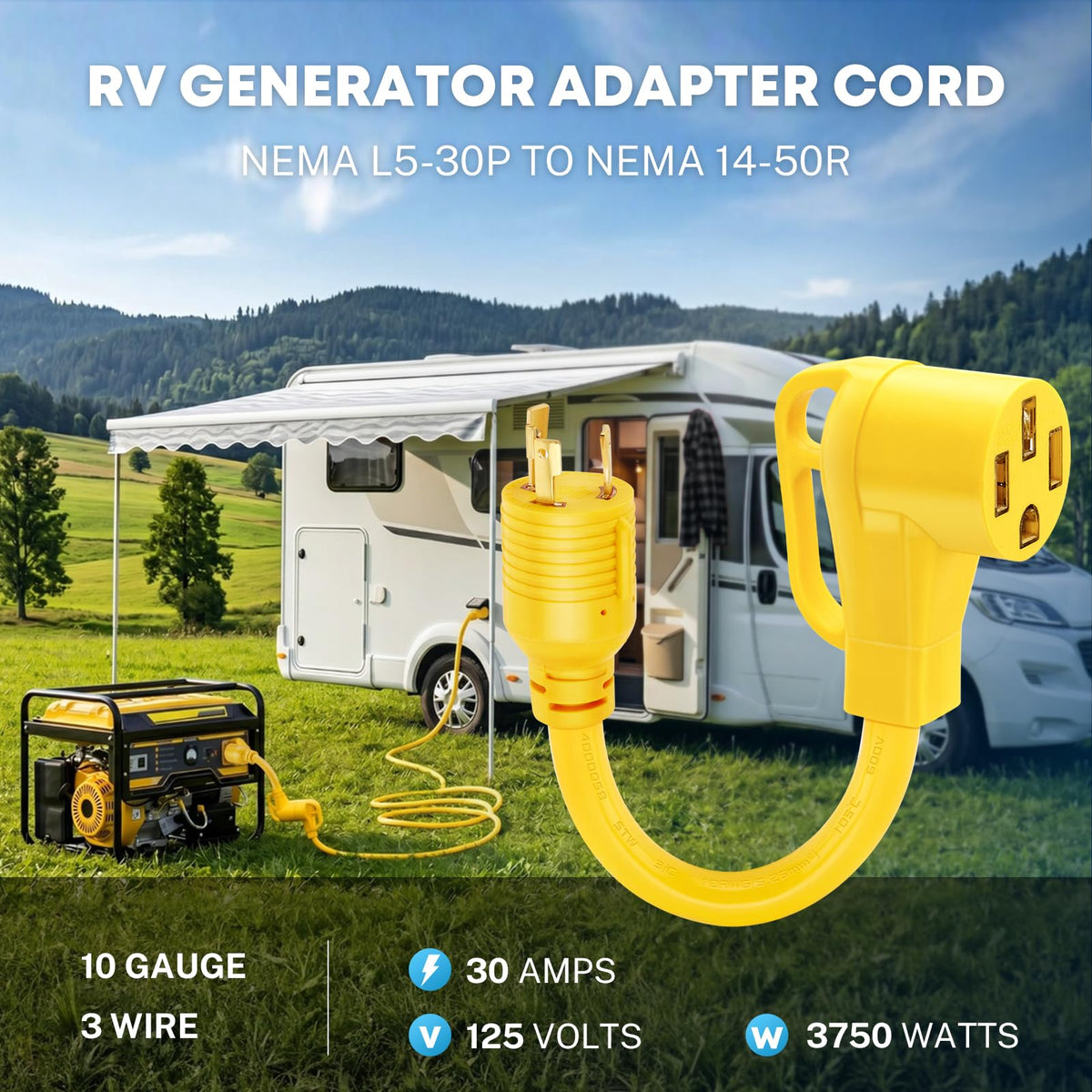 Kohree 12-inch adapter cord length fits tight spaces.