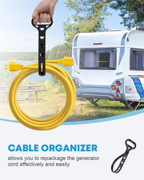 Kohree cord organizer keeps the 10 ft extension neat and accessible.