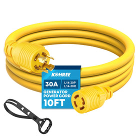 Kohree generator extension cord 10 ft with L14-30P plug for secure outdoor power.