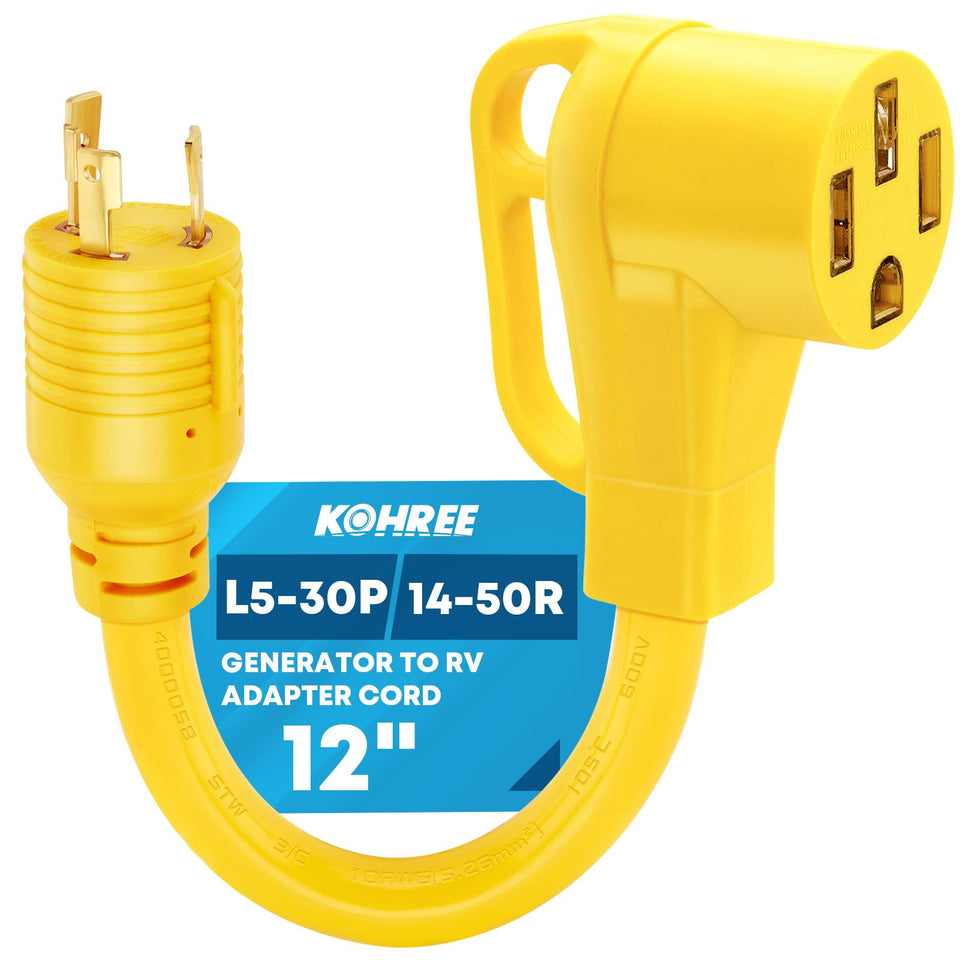 Kohree NEMA L5-30P twist-lock plug for secure RV power connections.