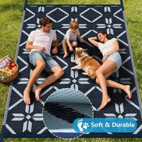 Kohree Outdoor Rug carry bag blue for simple portability.