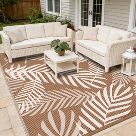 Kohree outdoor rug suits patios, decks, balconies, and RVs