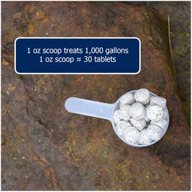 KOI LIFE SludgeX tablets dissolving in water highlight rapid breakdown of organic waste.