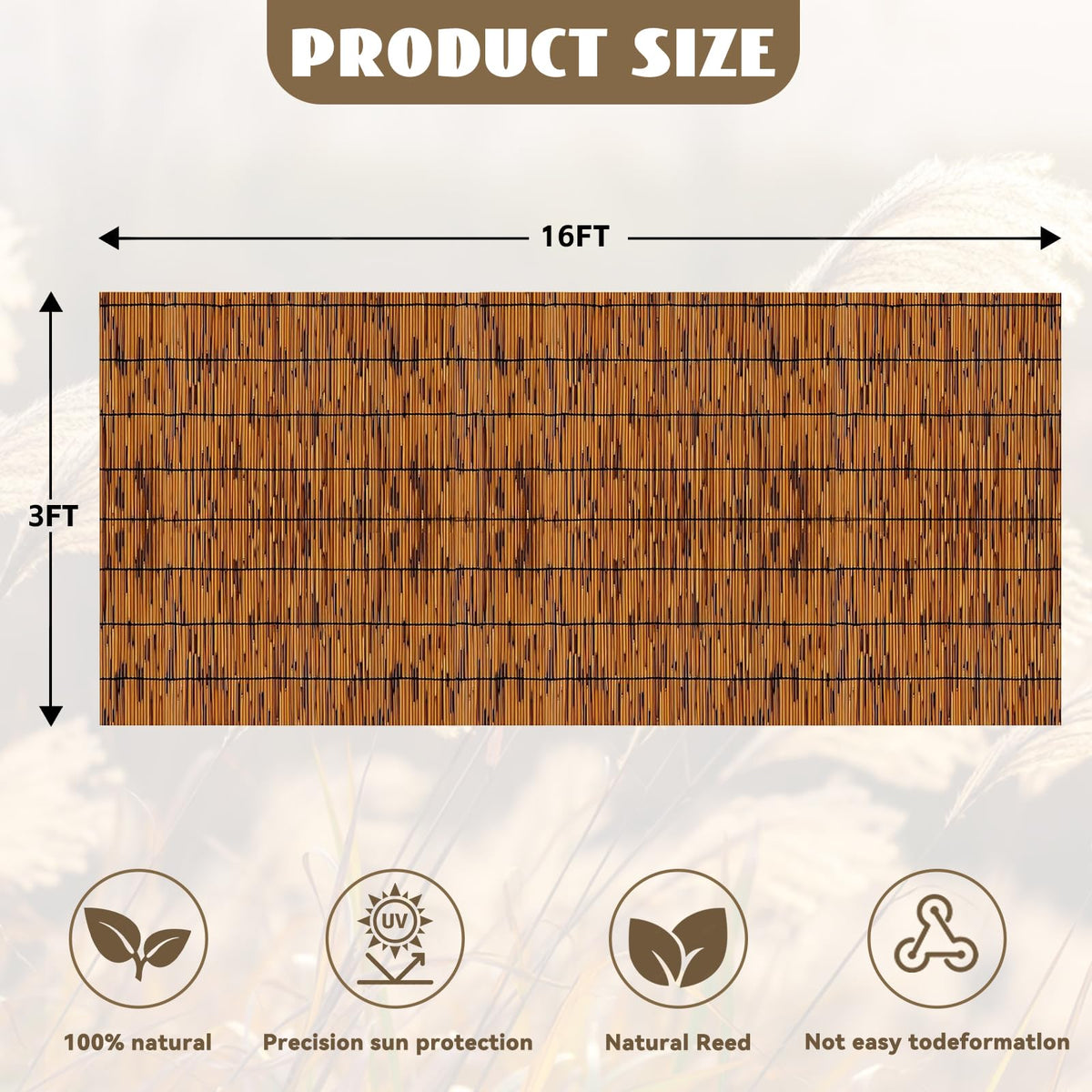 KOIUEYW closeup weave — natural texture from hand-woven bamboo reeds.