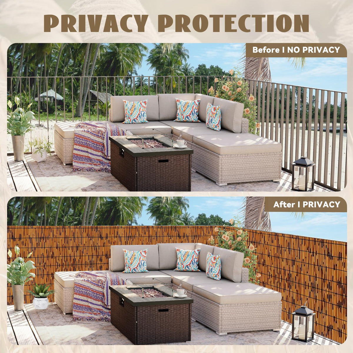 KOIUEYW indoor-outdoor screen — versatile decor for restaurants or terraces.