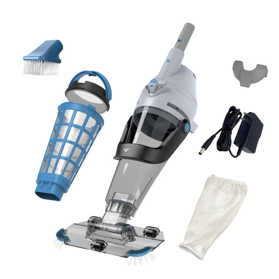Kokido XV510 rechargeable cordless pool vacuum in action for effortless above-ground cleaning
