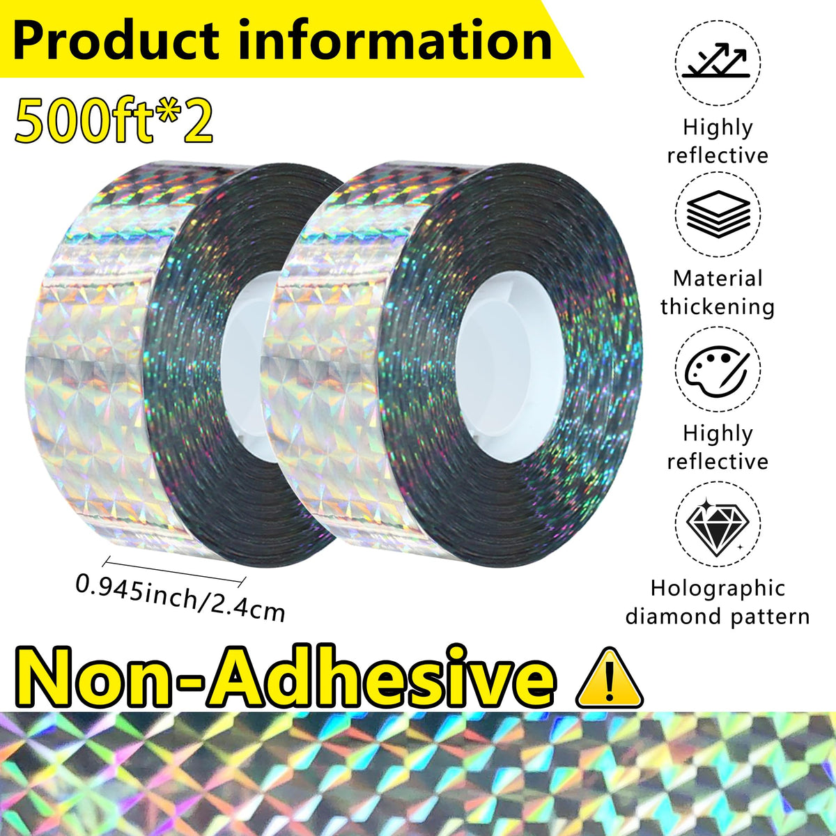 KOKMEYA Bird Scare Tape rolled on a garden trellis, ready for outdoor installation.